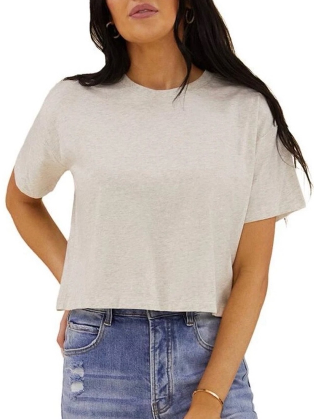 Rachel Parcell RP Oatmeal Crop Tee size xxs